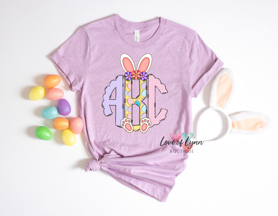 Easter Bunny Ear Monogram