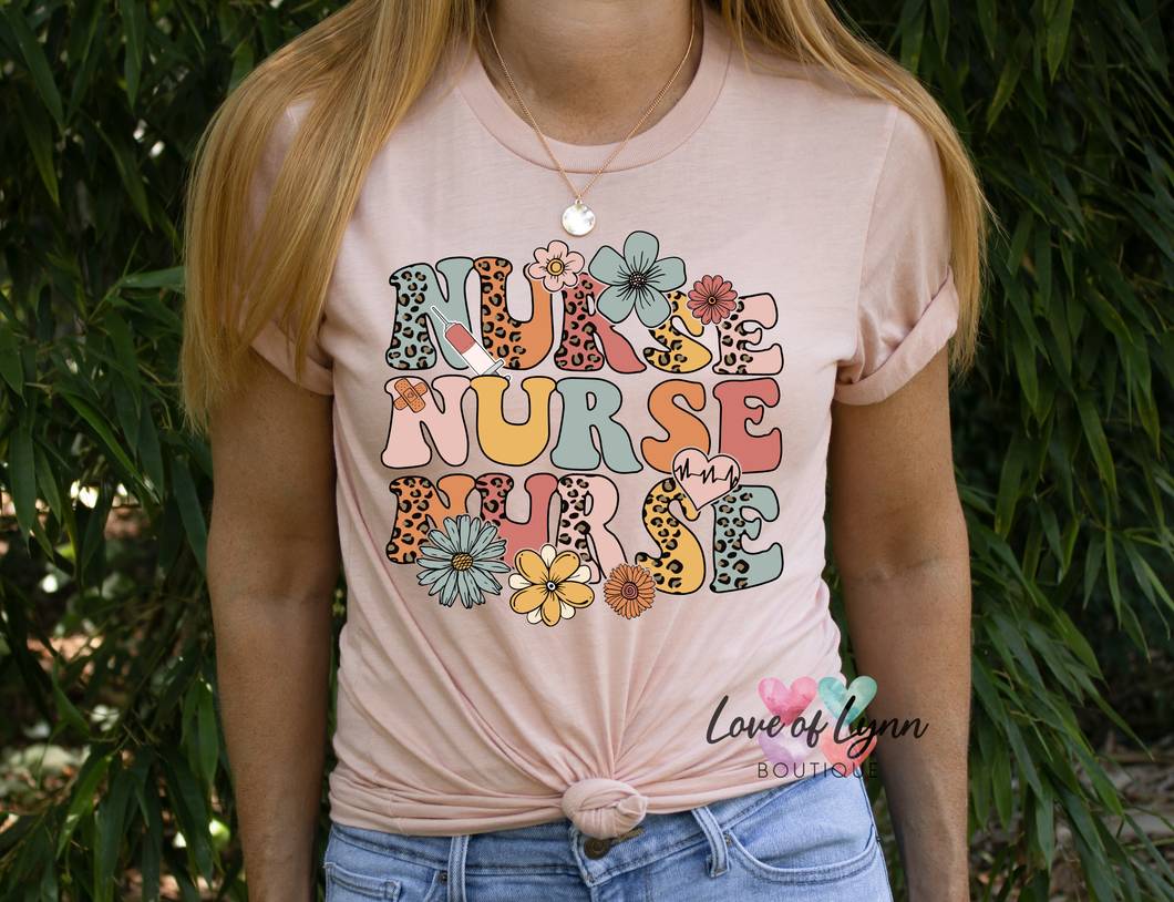 Leopard Floral Stacked Nurse