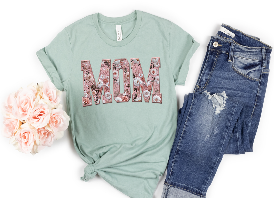 MOM Floral Faux Embroidery