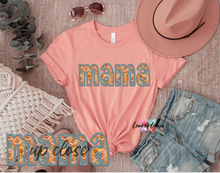 Load image into Gallery viewer, Mama Blue/Orange Floral Faux Embroidery
