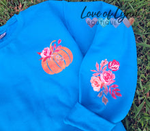 Load image into Gallery viewer, Watercolor Floral Pumpkin Pullover
