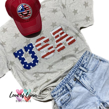 Load image into Gallery viewer, USA Chenille Glitter Patch Tee
