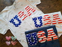 Load image into Gallery viewer, USA Chenille Glitter Patch Tee
