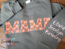 Load image into Gallery viewer, Pumpkin Mama w/ Names on Sleeve Pullover
