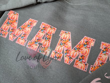 Load image into Gallery viewer, Pumpkin Mama w/ Names on Sleeve Pullover
